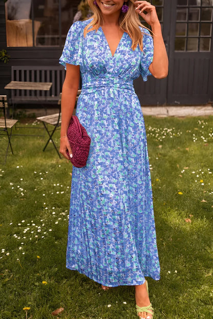 Anja Maxikjole med V-hals